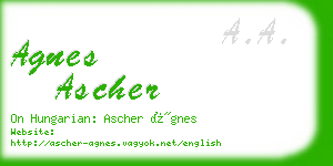 agnes ascher business card